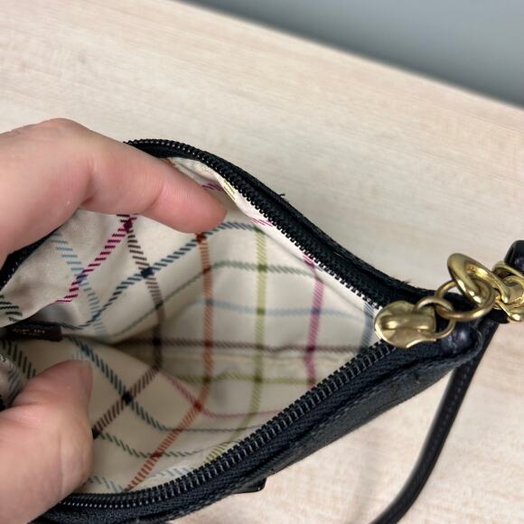 Coach Signature C Monogram Logo Black Jacquard Wristlet Purse Coin Wallet Clutch - Picture 6 of 7